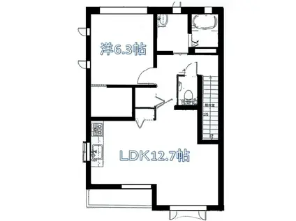ラヴィータII(1LDK/2階)の間取り写真