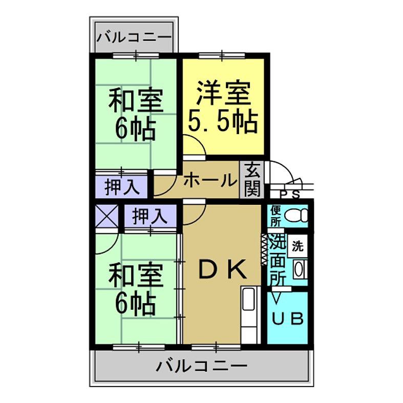 グランドール清水が丘(3DK/3階)の間取り写真