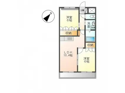 アシューレ(2LDK/1階)の間取り写真