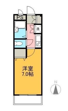 メゾンクレール(1K/2階)の間取り写真