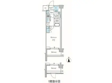 パークアクシス東蒲田(1K/5階)の間取り写真