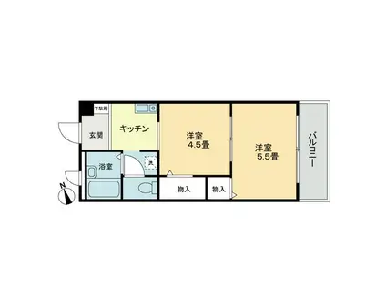 フィネス中屋敷(2K/4階)の間取り写真