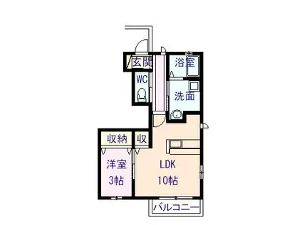 サンフォレスト C棟(1LDK/1階)の間取り写真