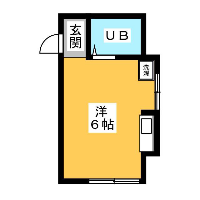 ピーコックビル(ワンルーム/4階)の間取り写真