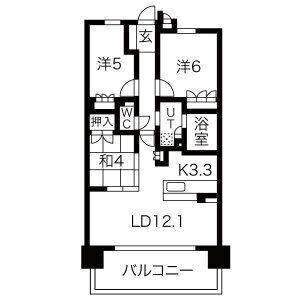 ローレルタワー太田川駅前(3LDK/6階)の間取り写真