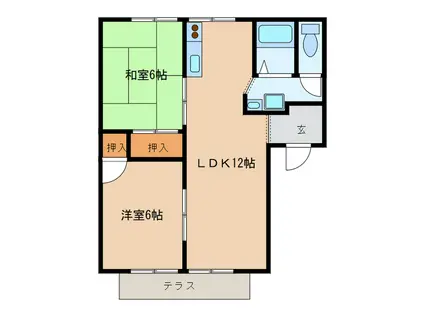 ビレッジF1番館(2LDK/2階)の間取り写真