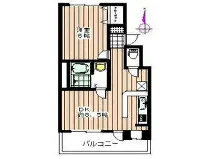 中銀青木公園団地8号棟(1LDK/2階)の間取り写真