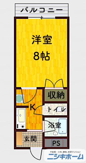 コーラルパレス(1K/1階)の間取り写真