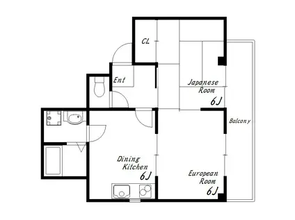 サンピア神戸西(2DK/4階)の間取り写真