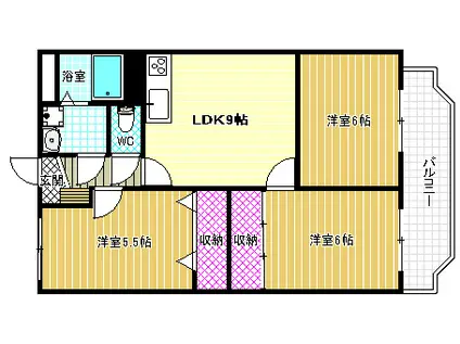 サンウォーク(3LDK/2階)の間取り写真