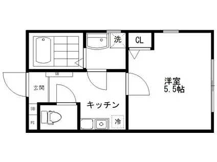 CAMELLIA日吉(1K/1階)の間取り写真