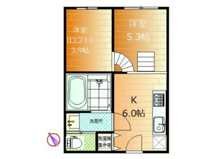 ノースゲイトIIレジデンス(ワンルーム/2階)の間取り写真