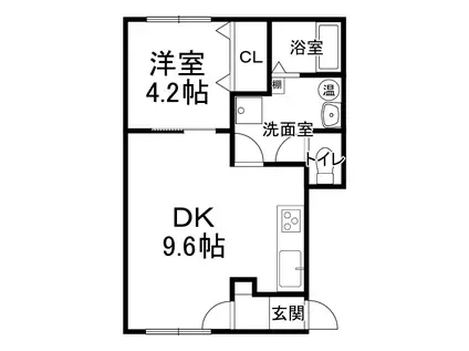 PLAIN(1DK/1階)の間取り写真