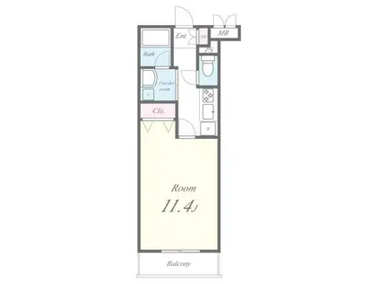 ジョイハイム(1K/4階)の間取り写真