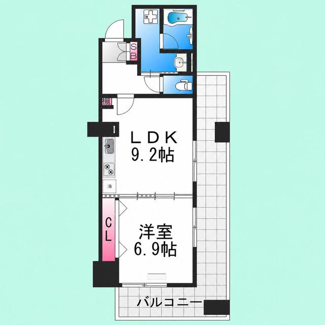 セントラル堺東(1LDK/5階)の間取り写真