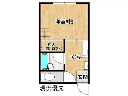 サクセス8(1K/2階)の間取り写真