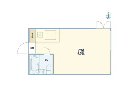 ニューウィング上原(ワンルーム/1階)の間取り写真