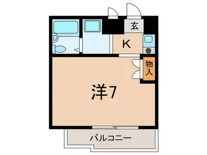 ジョイフル御影(1K/1階)の間取り写真