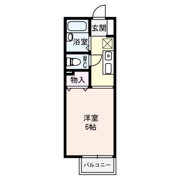 サニーコート加美西I(1K/2階)の間取り写真
