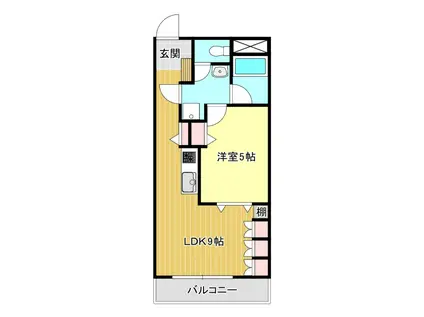 アルコV(1LDK/9階)の間取り写真