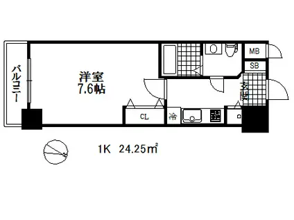 エスレジデンス神戸磯上通(1K/12階)の間取り写真