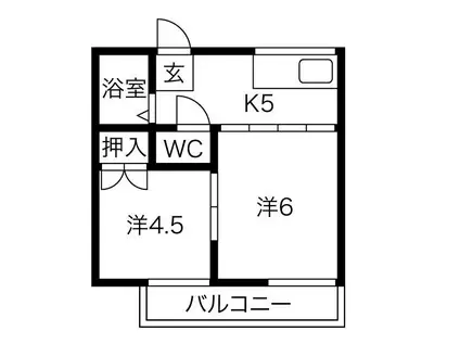 ダイキョウラオム(2DK/1階)の間取り写真
