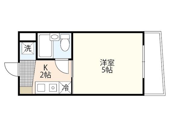 グレース幟町(1K/6階)の間取り写真