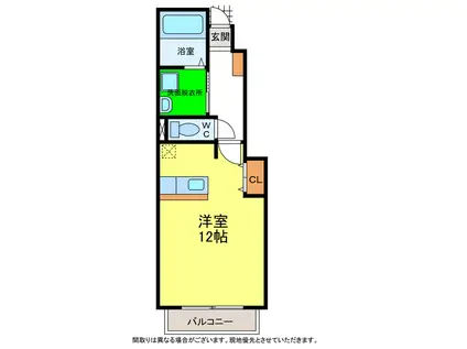 シャン・ド・フルールA・B(ワンルーム/1階)の間取り写真