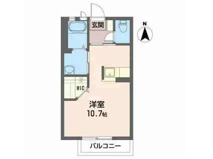 シャーメゾン ミハスII(ワンルーム/1階)の間取り写真