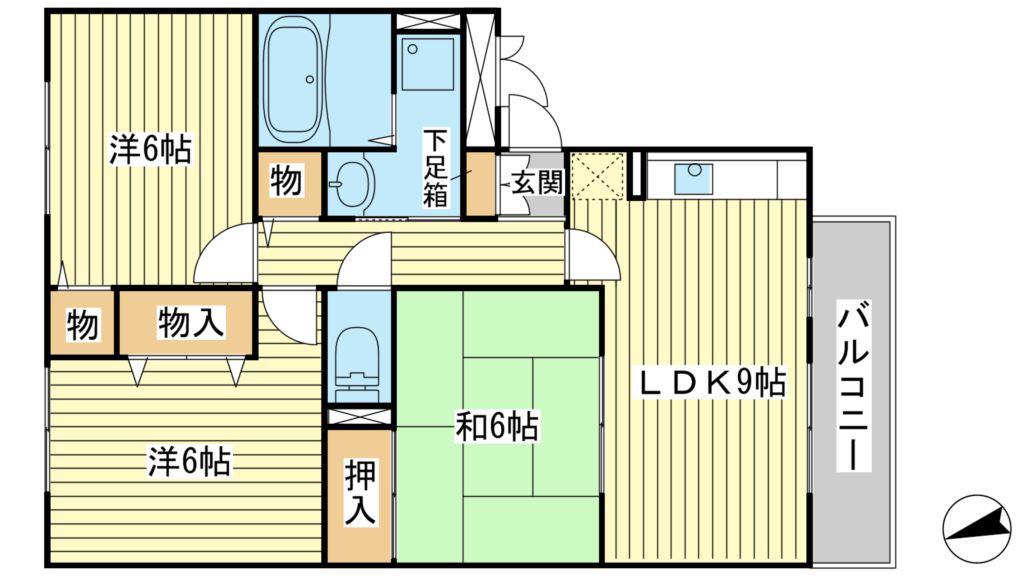 アゼリア21(3DK/1階)の間取り写真