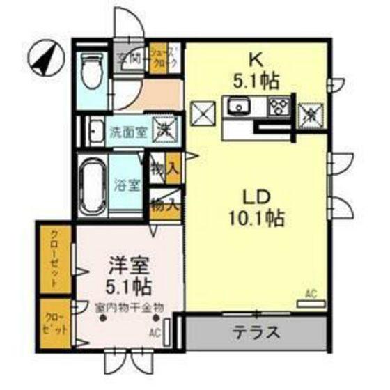 CLASSEUM連坊I(1LDK/3階)の間取り写真