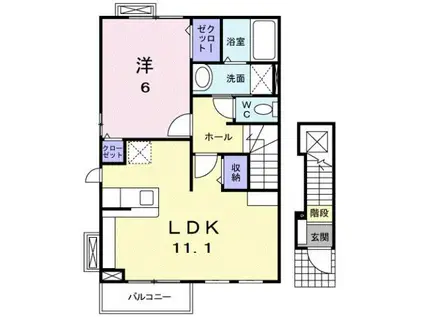 プラナス(1LDK/2階)の間取り写真