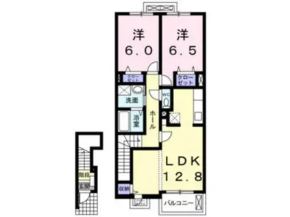 マタン ブリエII(2LDK/2階)の間取り写真