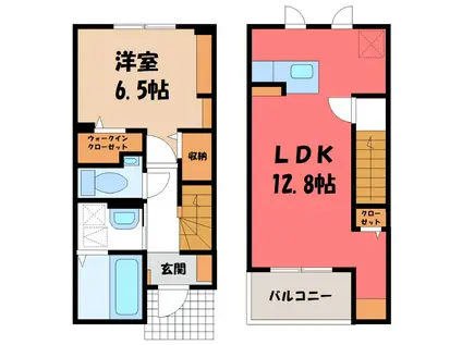 ラ ペ フランI(1LDK/1階)の間取り写真