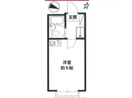 KSGマリーン三ツ堀III(ワンルーム/1階)の間取り写真