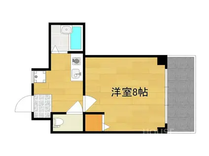 ハウゼ聖護院(1K/1階)の間取り写真