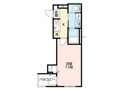 RH BRILLIANT(1K/2階)の間取り写真