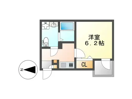 メイクスR高畑(1K/3階)の間取り写真