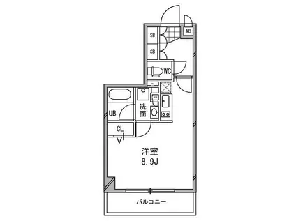 ドゥーエ浦安(ワンルーム/3階)の間取り写真