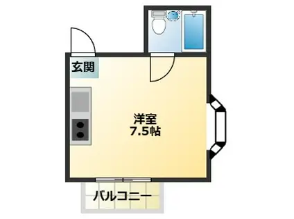 プレアール背戸口(ワンルーム/3階)の間取り写真