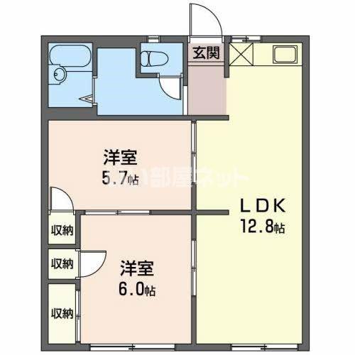 サニータウン七舗A(2LDK/1階)の間取り写真