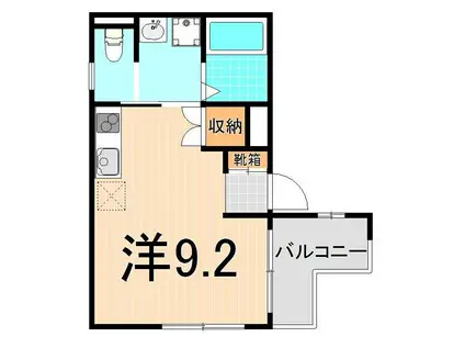 エクレーレ舜プリモ(ワンルーム/2階)の間取り写真