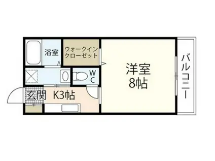 緑荘(1K/2階)の間取り写真