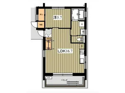 てんでこ荘(1LDK/1階)の間取り写真