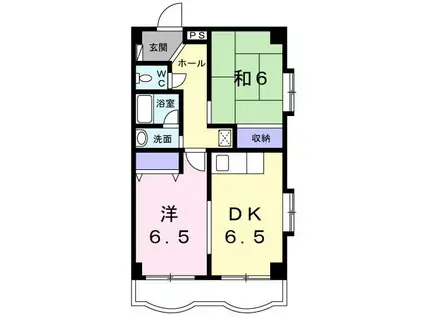 安武マンション城北(2DK/2階)の間取り写真