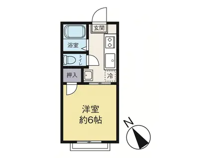 山手ハイツ(1K/1階)の間取り写真