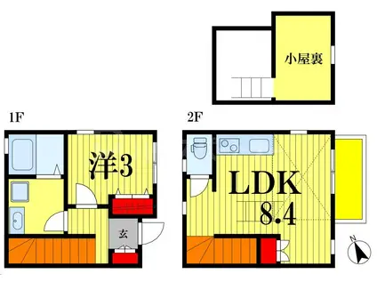 ディアコート松戸(1LDK/1階)の間取り写真