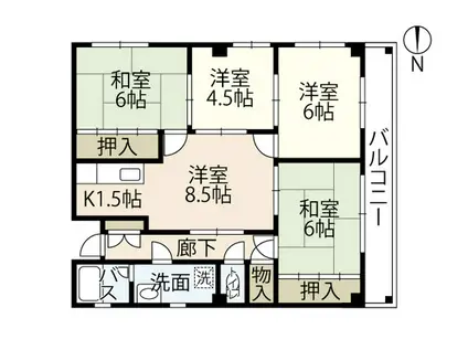 第3コーポ福島(4LDK/3階)の間取り写真