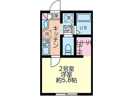 アクセス西谷鶴ヶ峰(1K/1階)の間取り写真