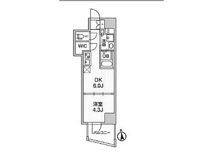 CREATIF秋葉原旧リテラス秋葉原イースト(1DK/2階)の間取り写真